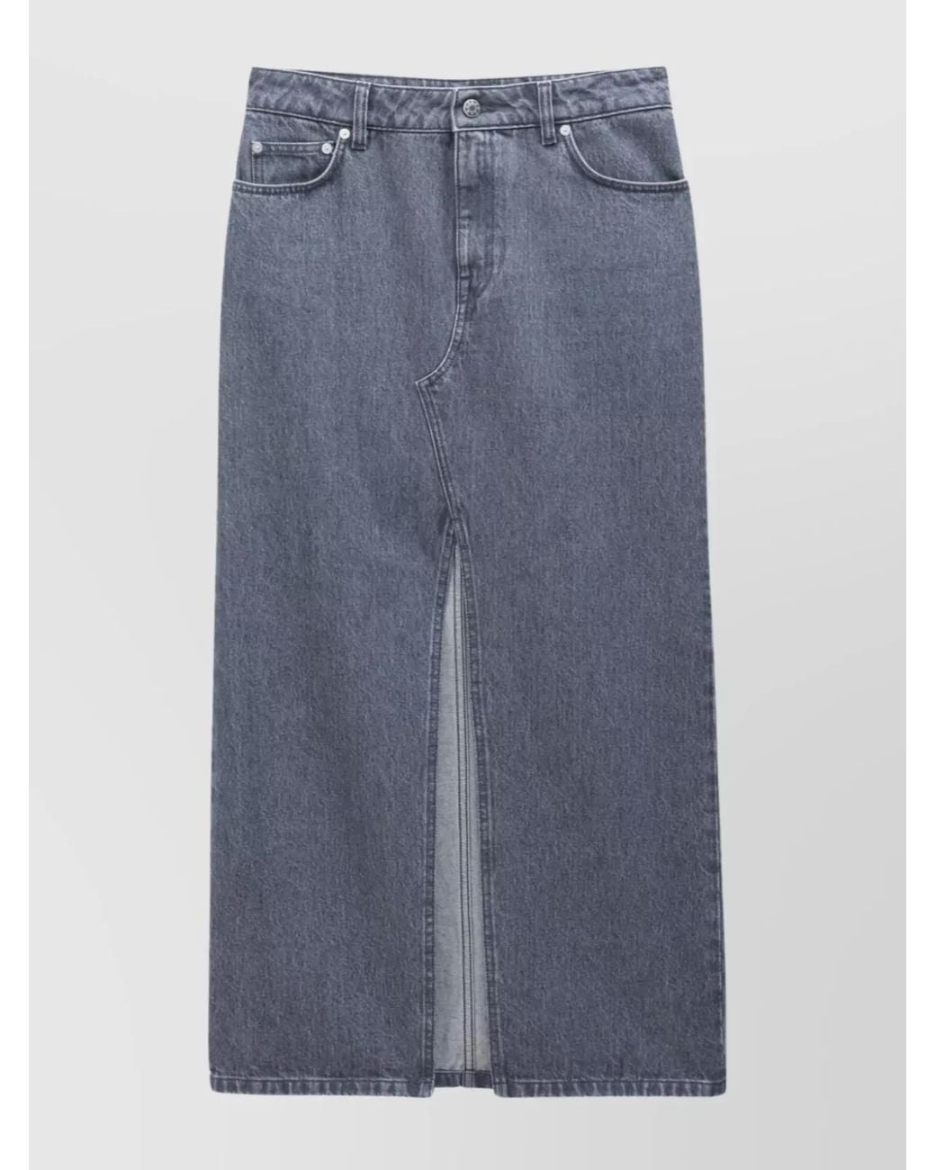 Filippa K Blue Denim Maxi High-Rise Skirt