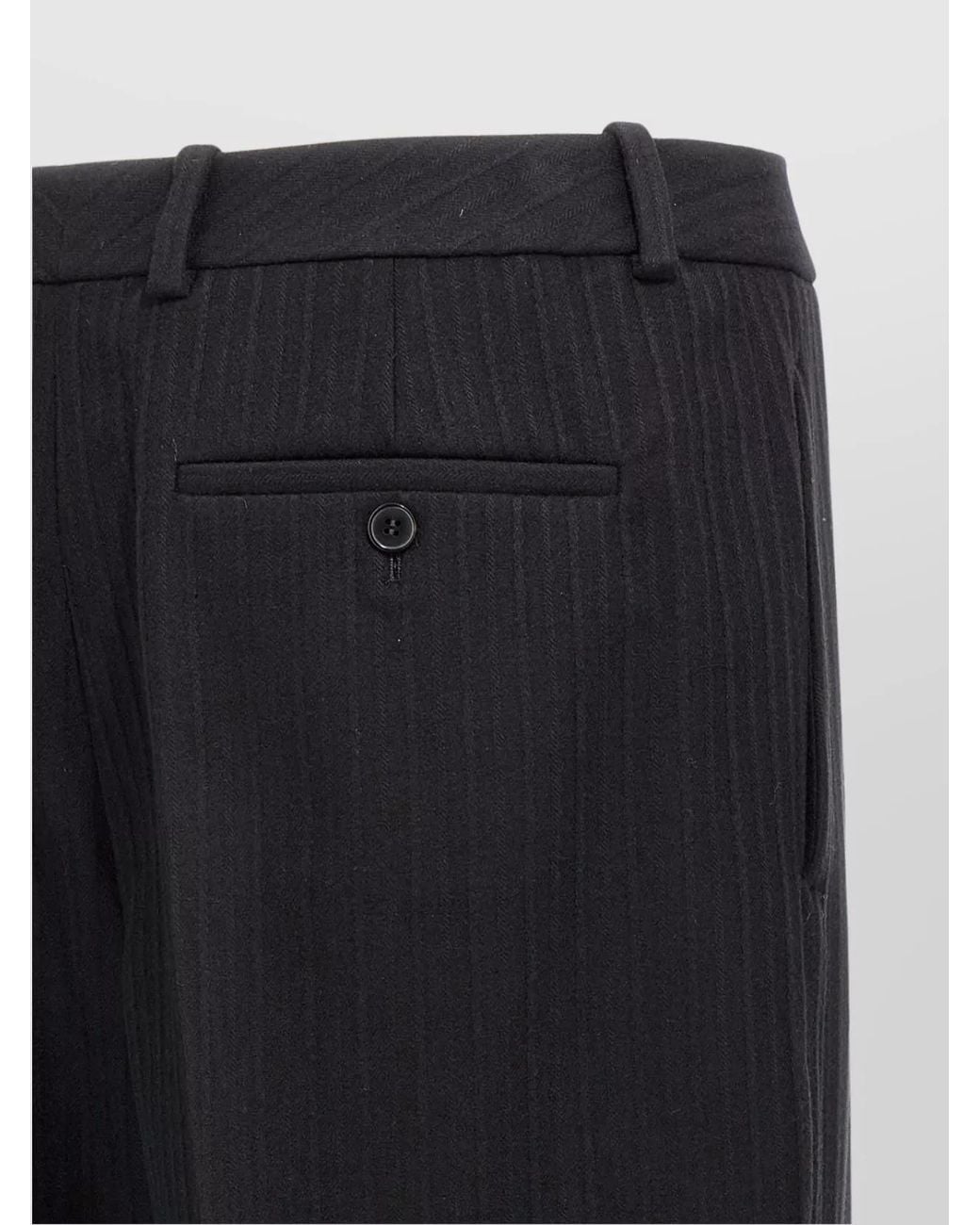 Saint Laurent Blue Cashmere-Blend High-Rise Straight-Leg Tailored Trousers for men