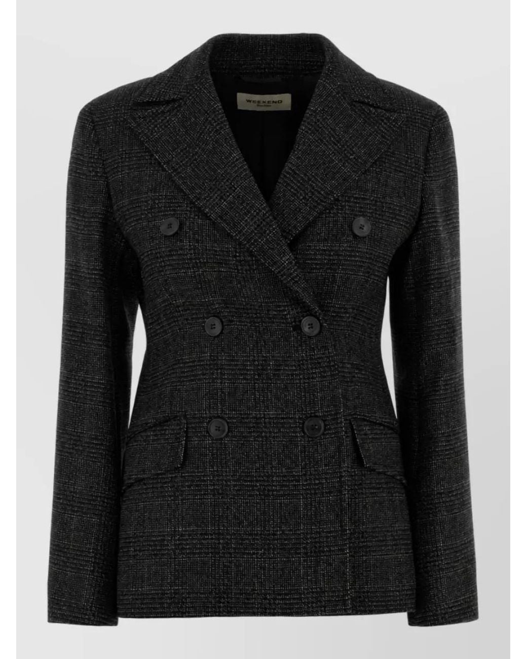 Weekend by Maxmara Black Virgin Wool Embroidered Blazer