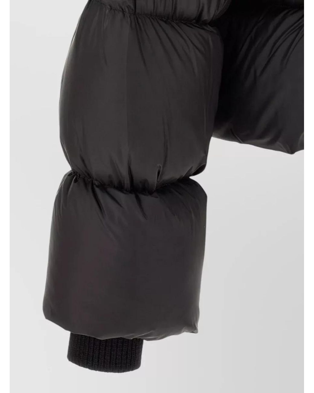 Rick Owens Black Down Cropped High-Neck Puffer Jacket for men