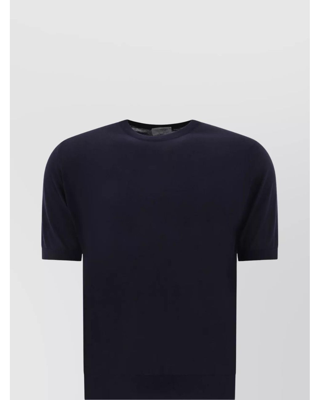 John Smedley Blue Crew Neck Plain Design Short Sleeves for men