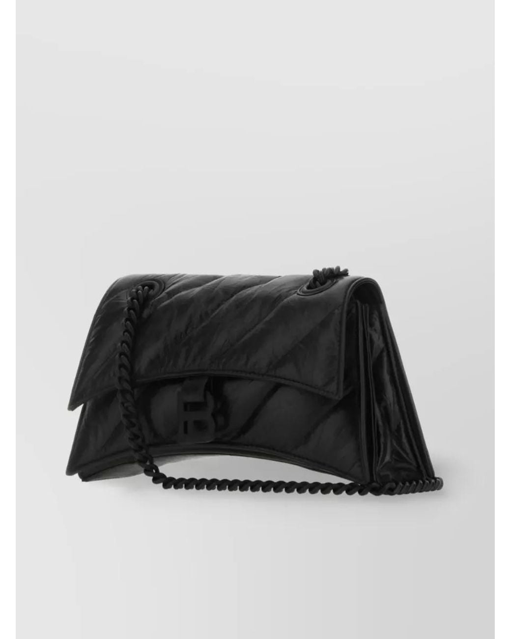 Balenciaga Black Crush Small Leather Quilted Shoulder Bag