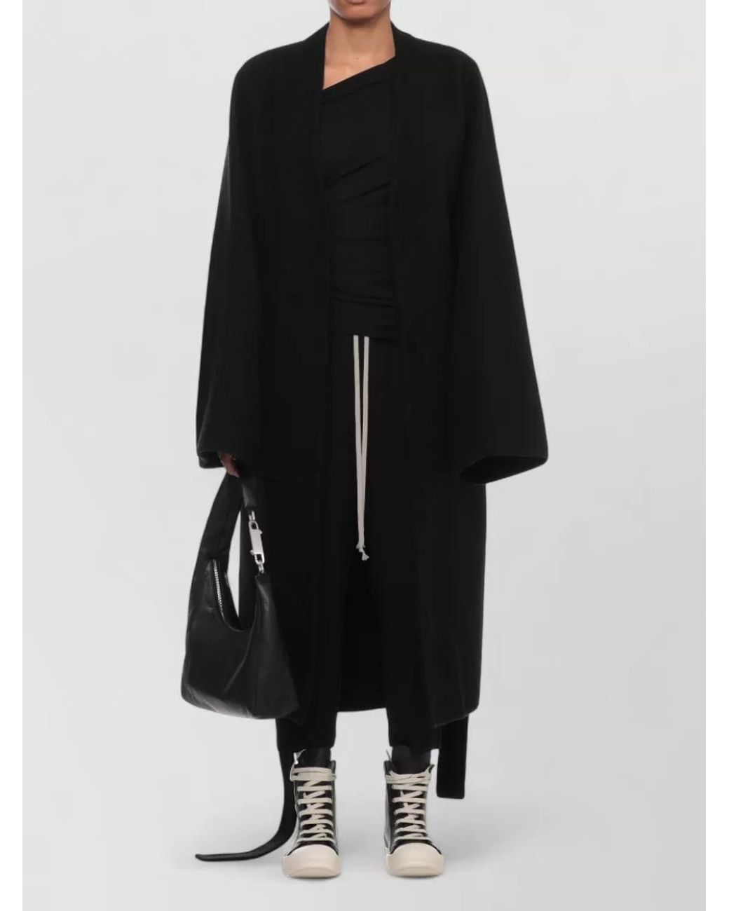 Rick Owens Black Cropped Straight-Leg Trousers