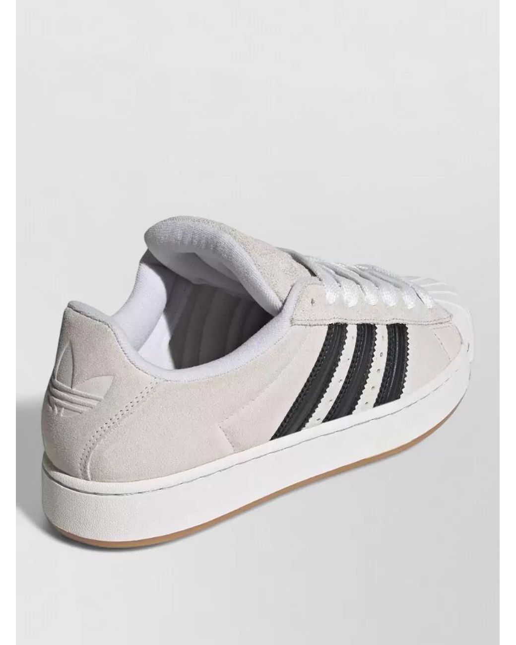 Adidas White Leather Lace-Up Sneakers