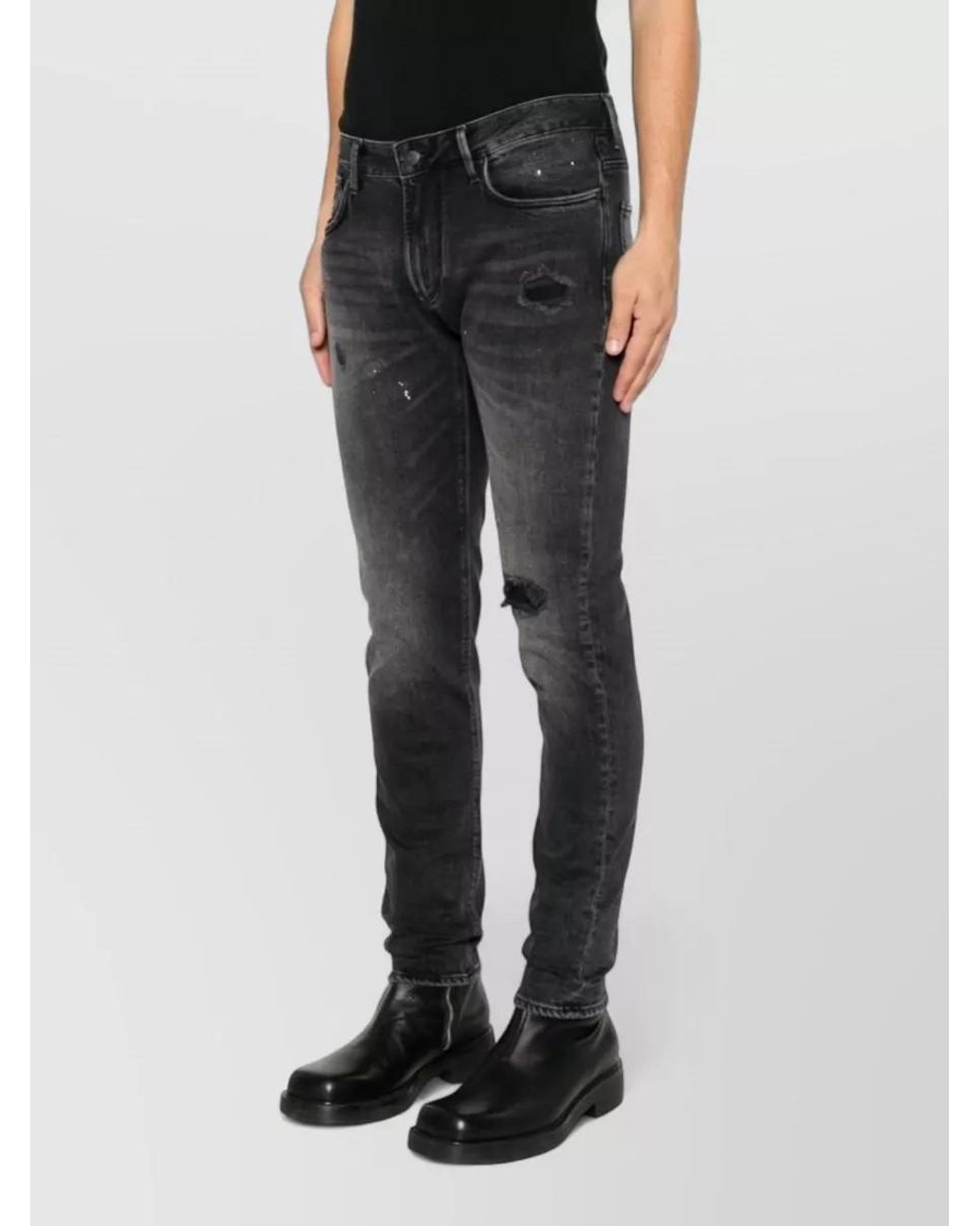 Emporio Armani Gray Slim-Fit Denim Jeans for men