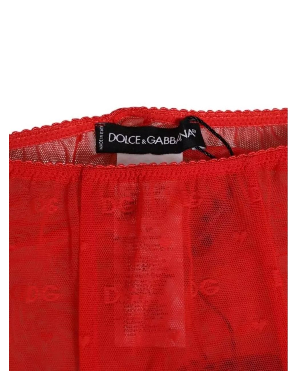 Dolce & Gabbana Red Logo Lace Midi Leggings