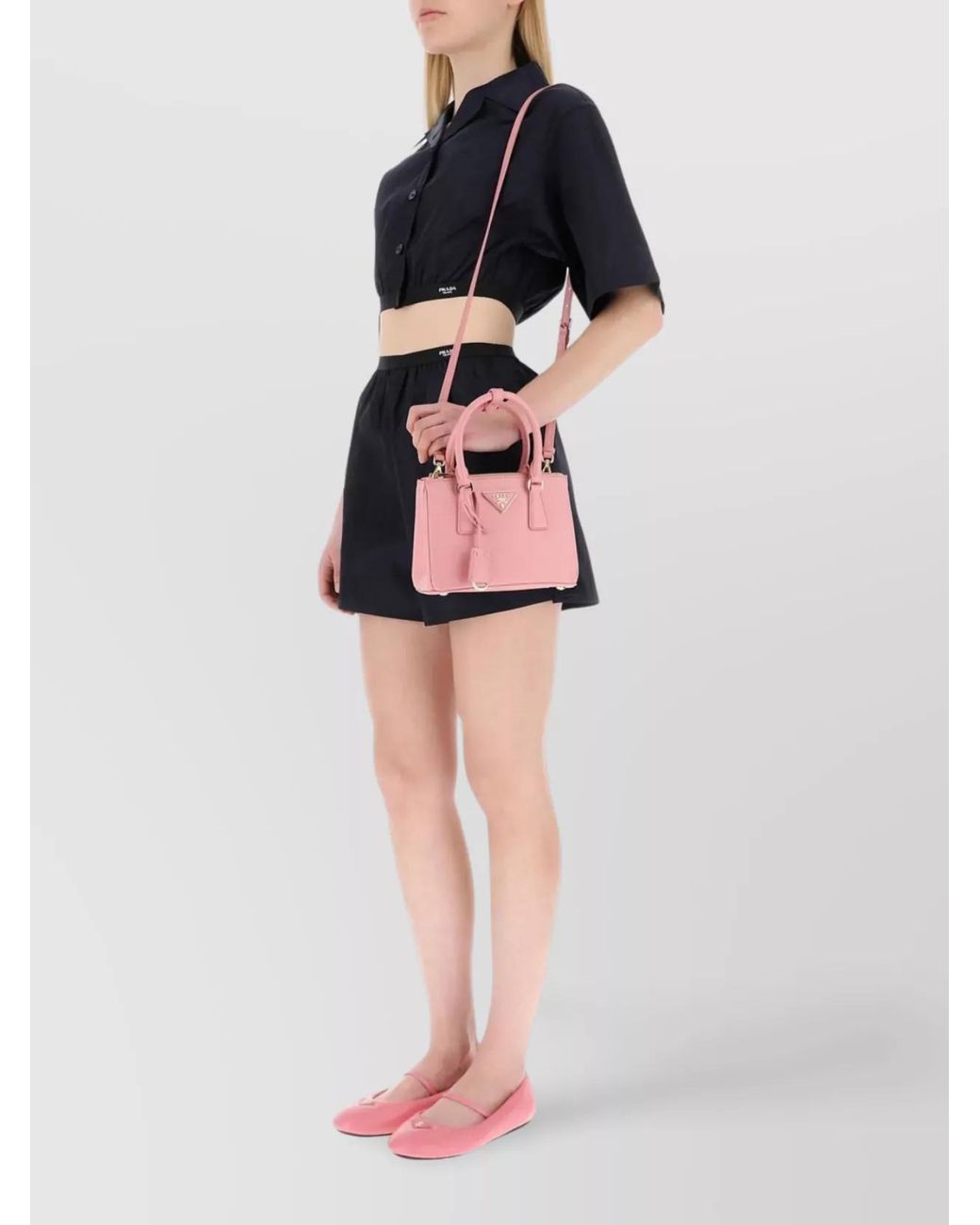 Prada Pink Galleria Mini Leather Shoulder Bag