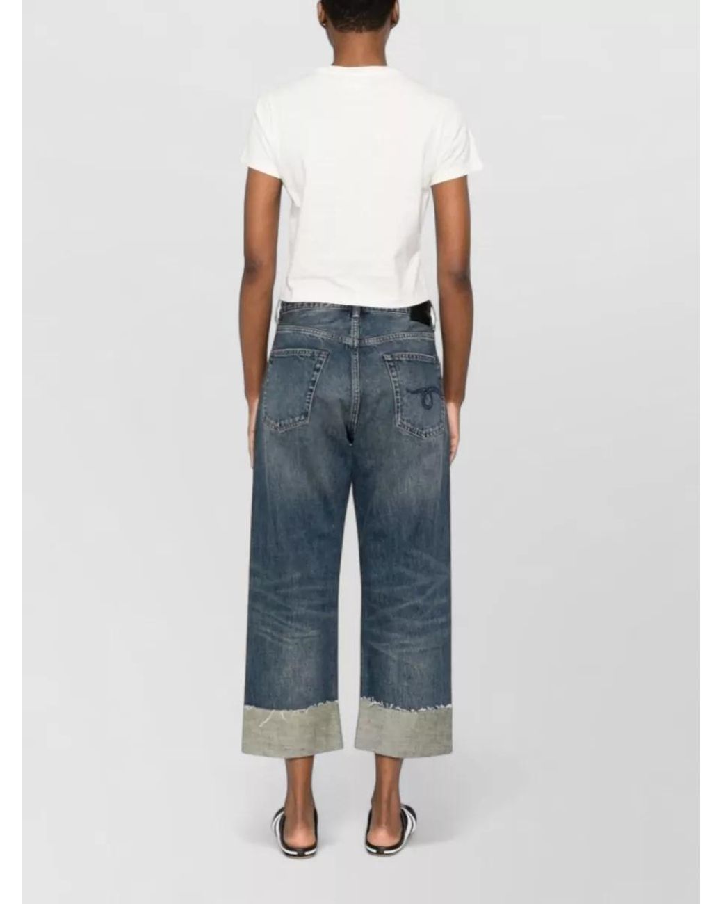 Maison Kitsuné White Logo Cotton Cropped T-Shirt
