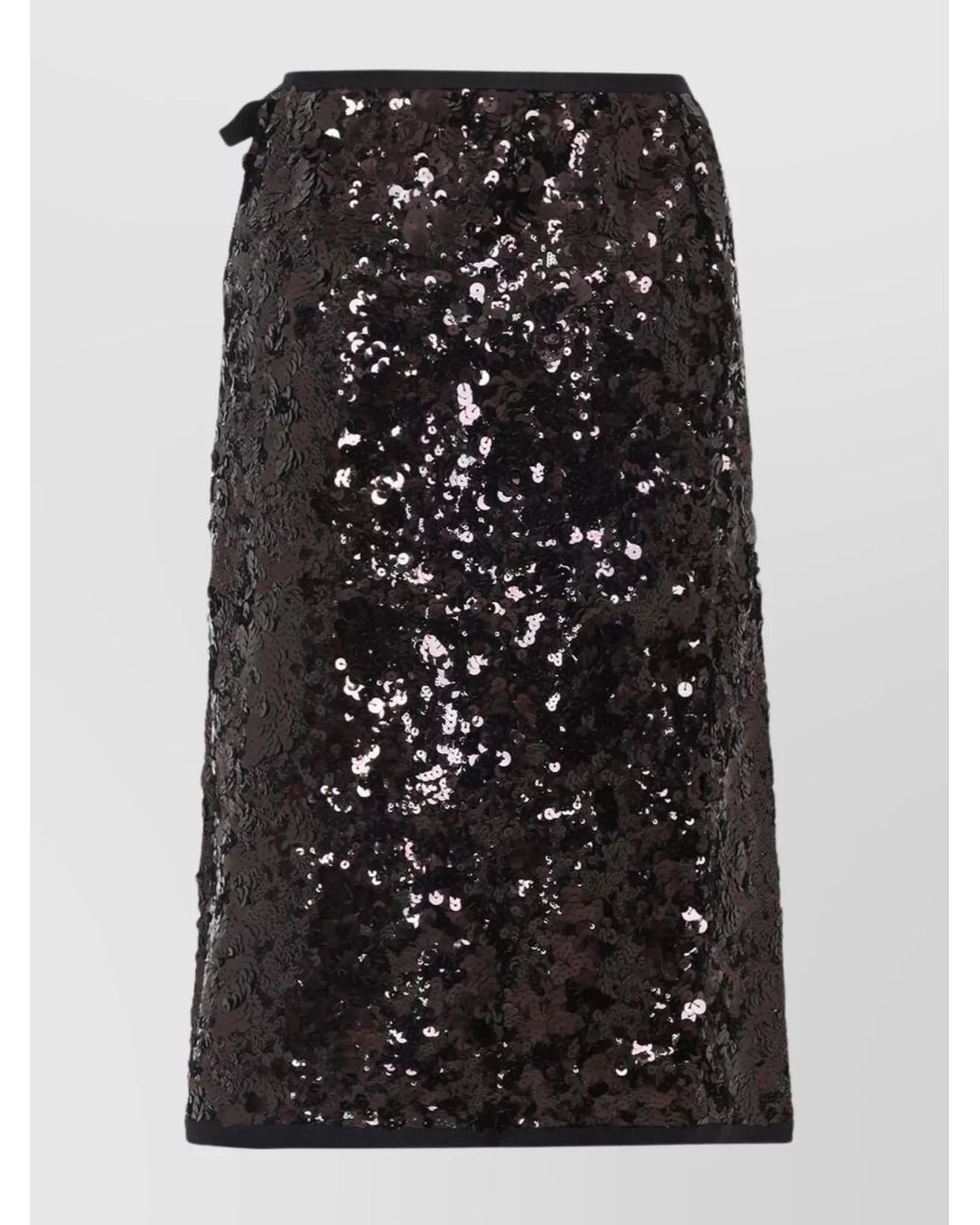Prada Black Sequin Midi Wrap Skirt