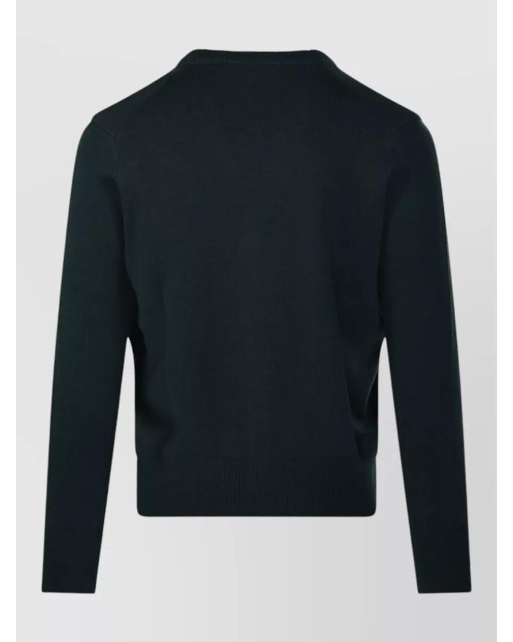 AMI Blue Wool Round Neck Cardigan for men