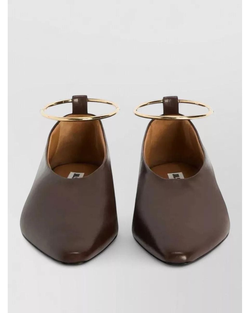 Jil Sander Brown Leather Ballerina Shoes