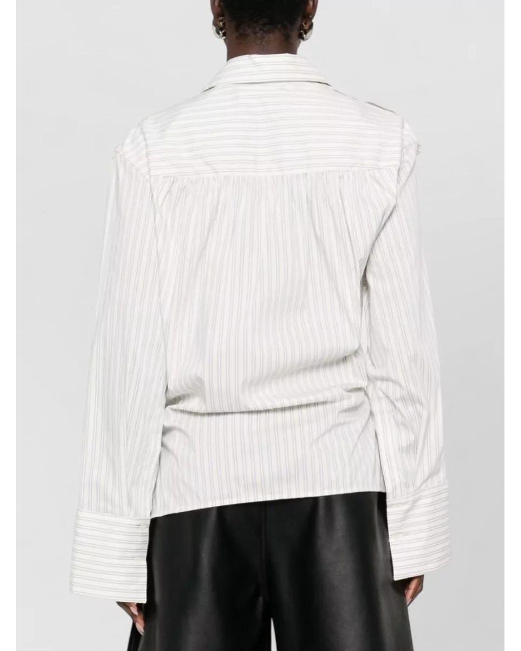 IRO White Striped Wrap Cotton Shirt