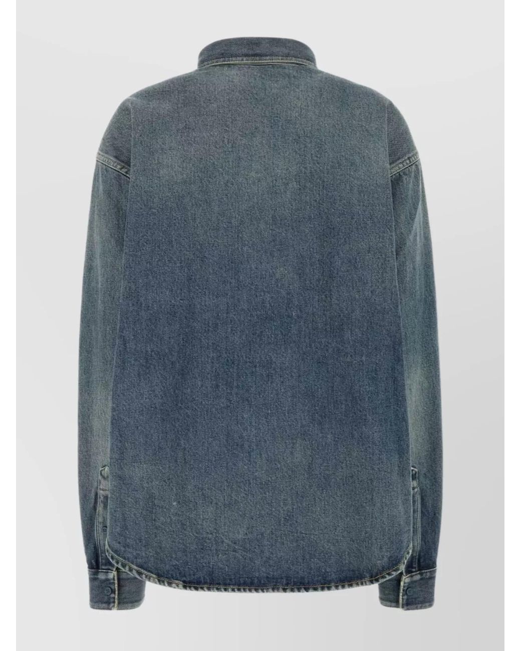 Balenciaga Blue Denim Shirt With Chest Pocket And Long Sleeves
