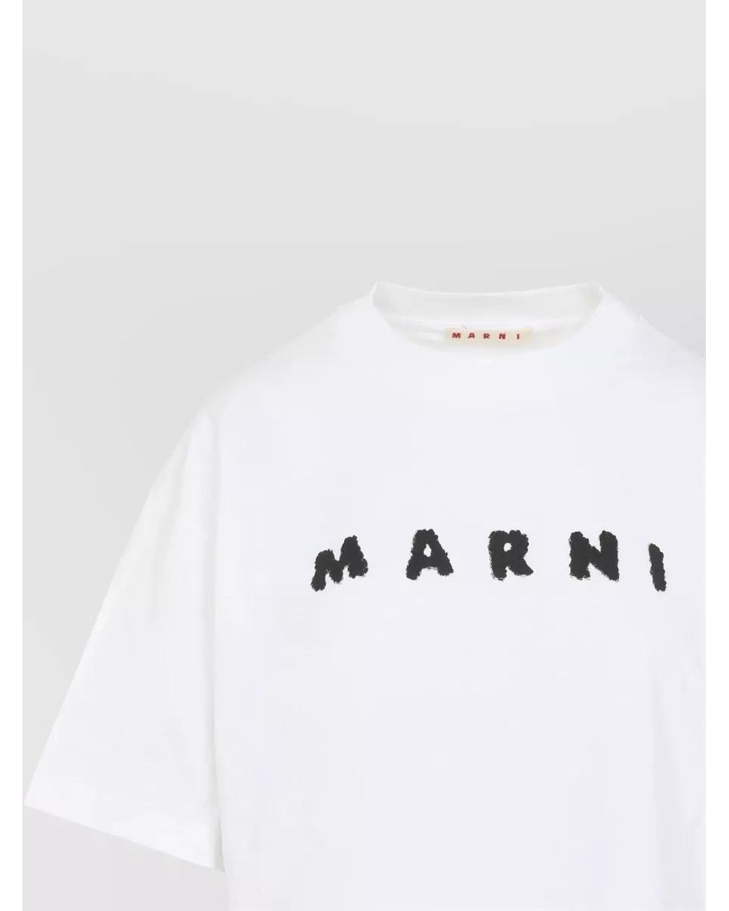 Marni White Oversized Cotton Logo-Print T-Shirt