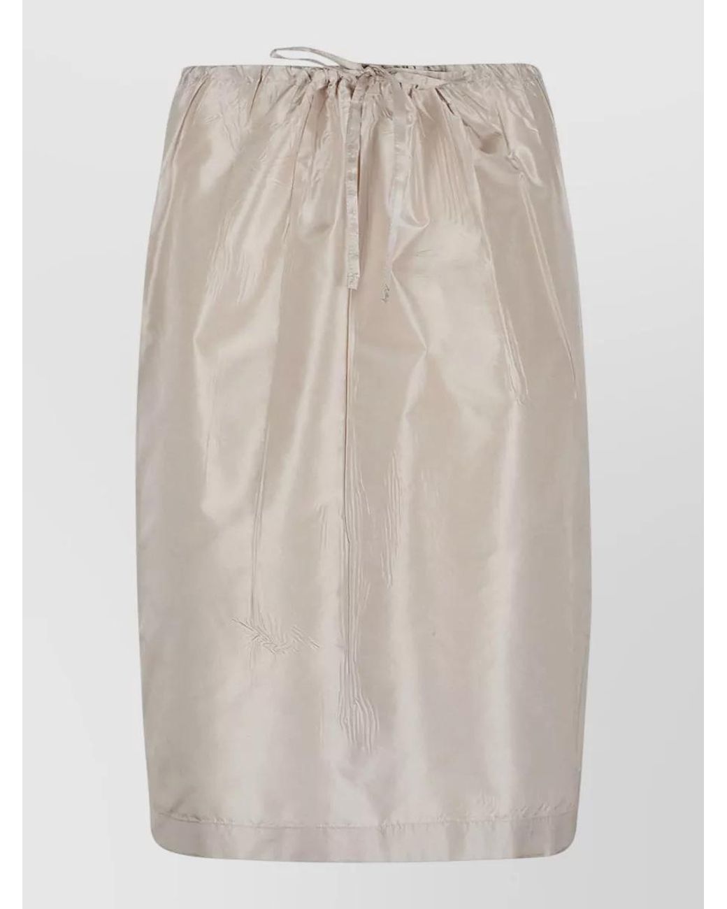 Prada White Taffeta Straight Skirt