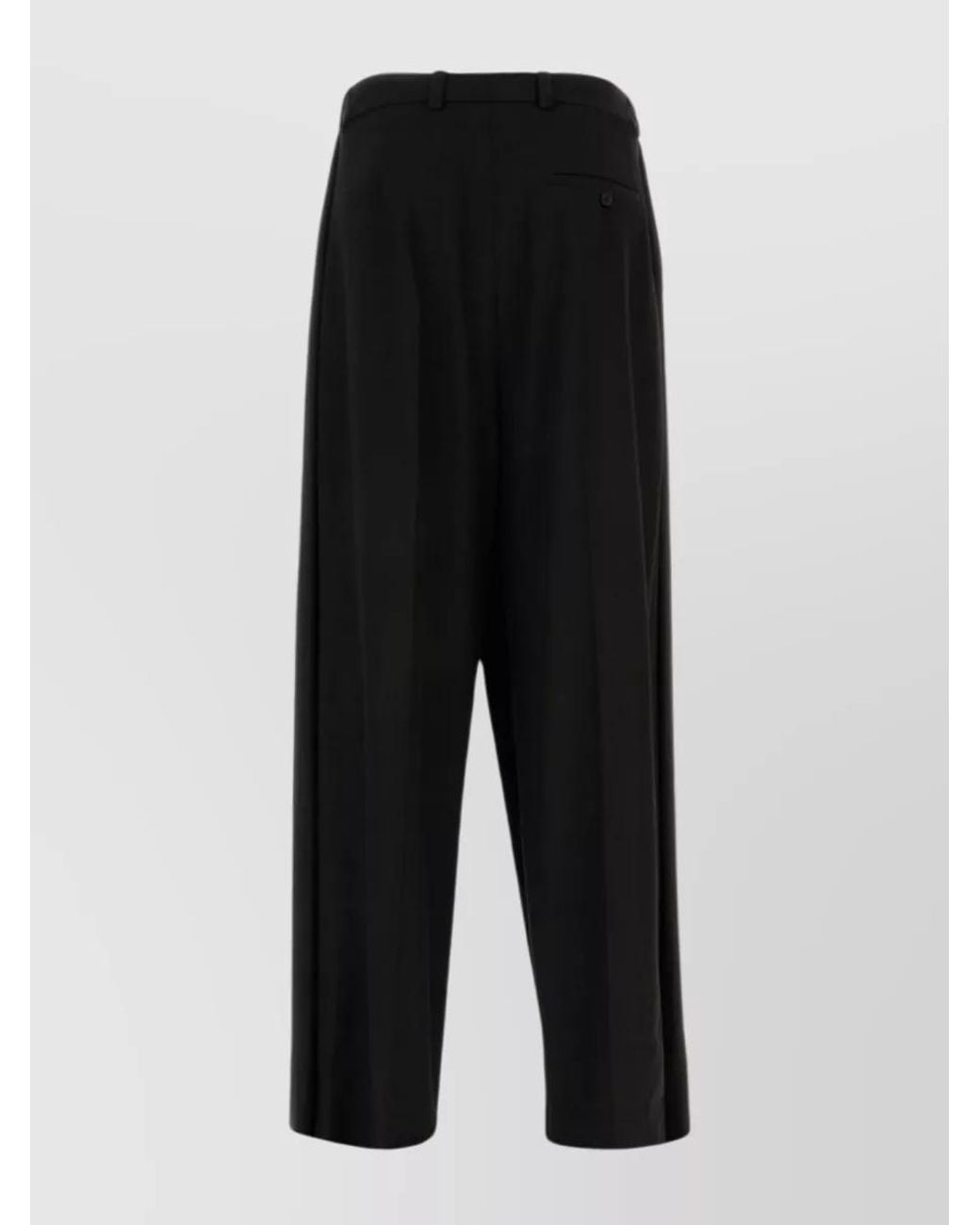 Balenciaga Black Wool Wide-Leg Trousers for men