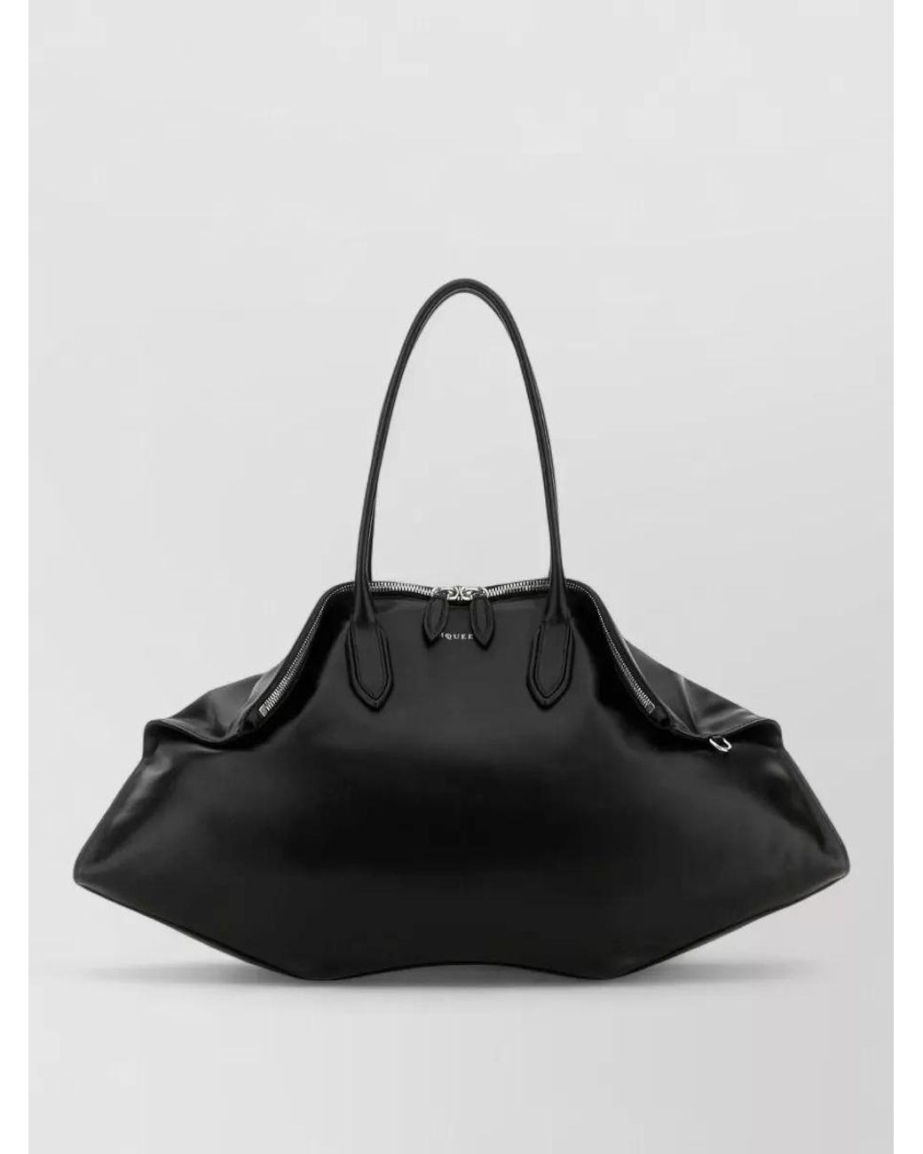 McQueen Black Maxi Leather Shoulder Bag