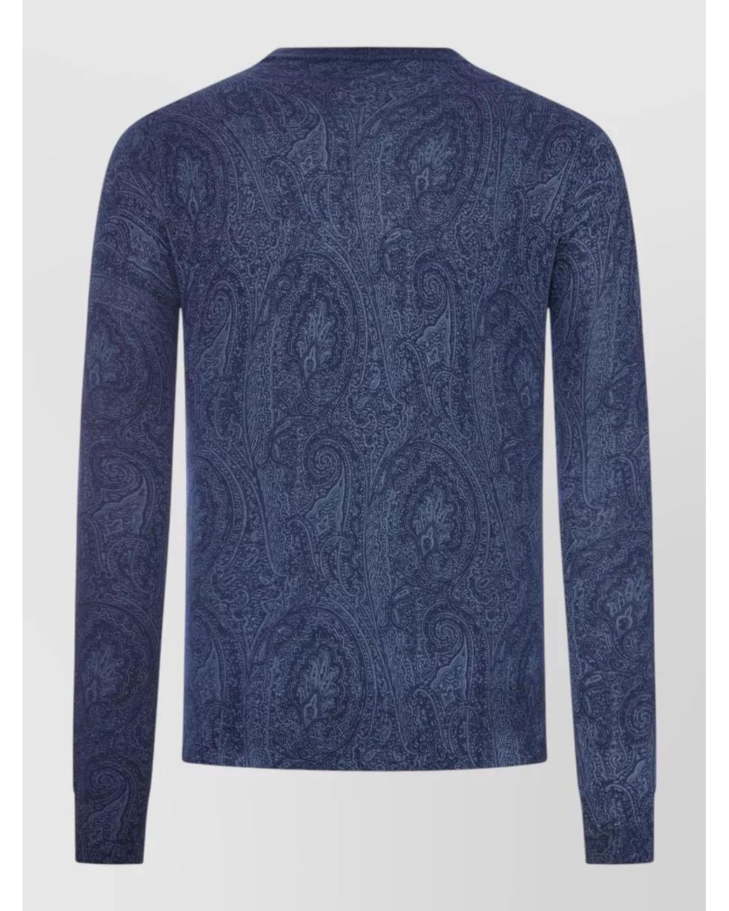 Etro Blue Knitted Crew-Neck T-Shirt for men