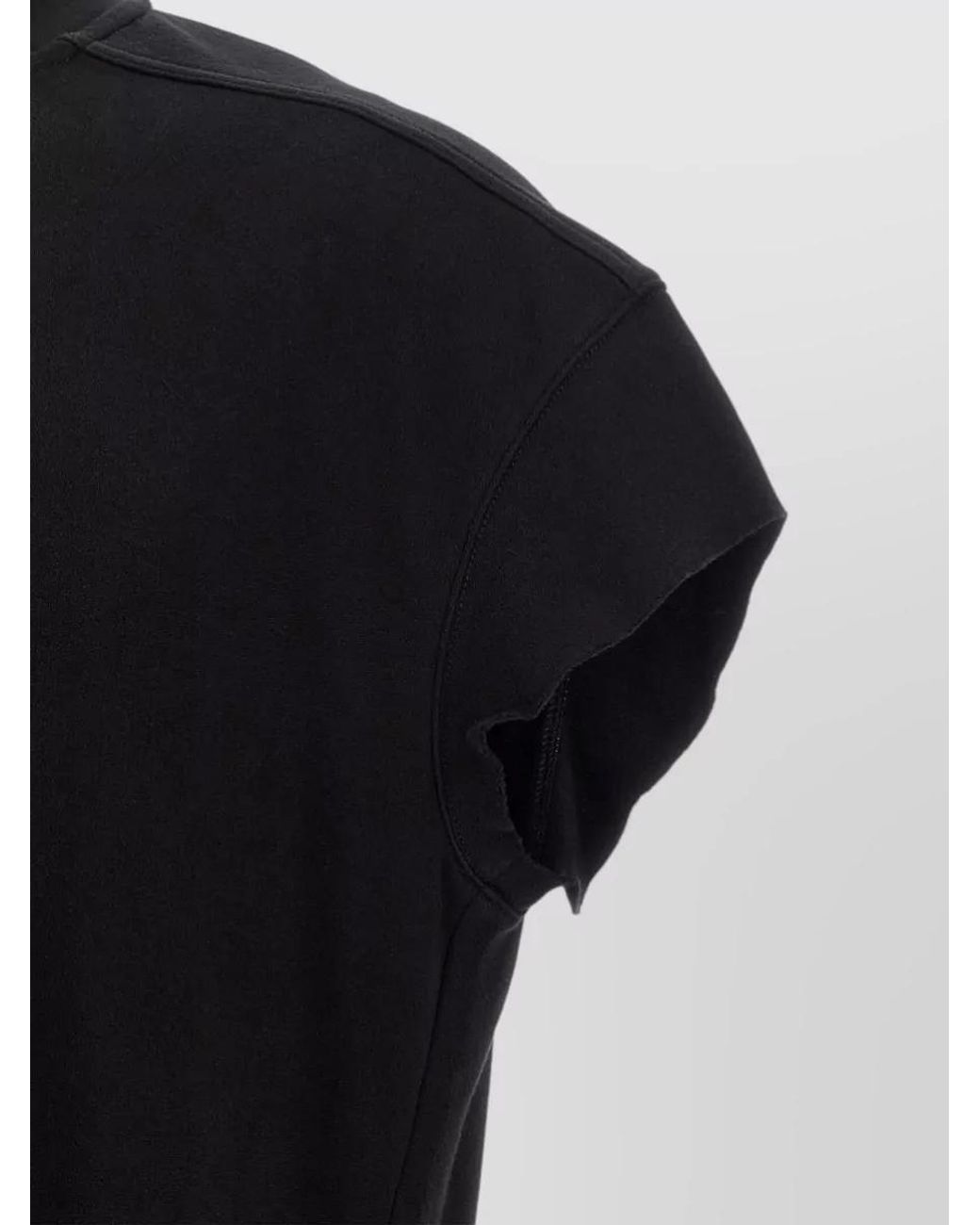 Rick Owens Black Cotton Oversized Short-Sleeve T-Shirt for men