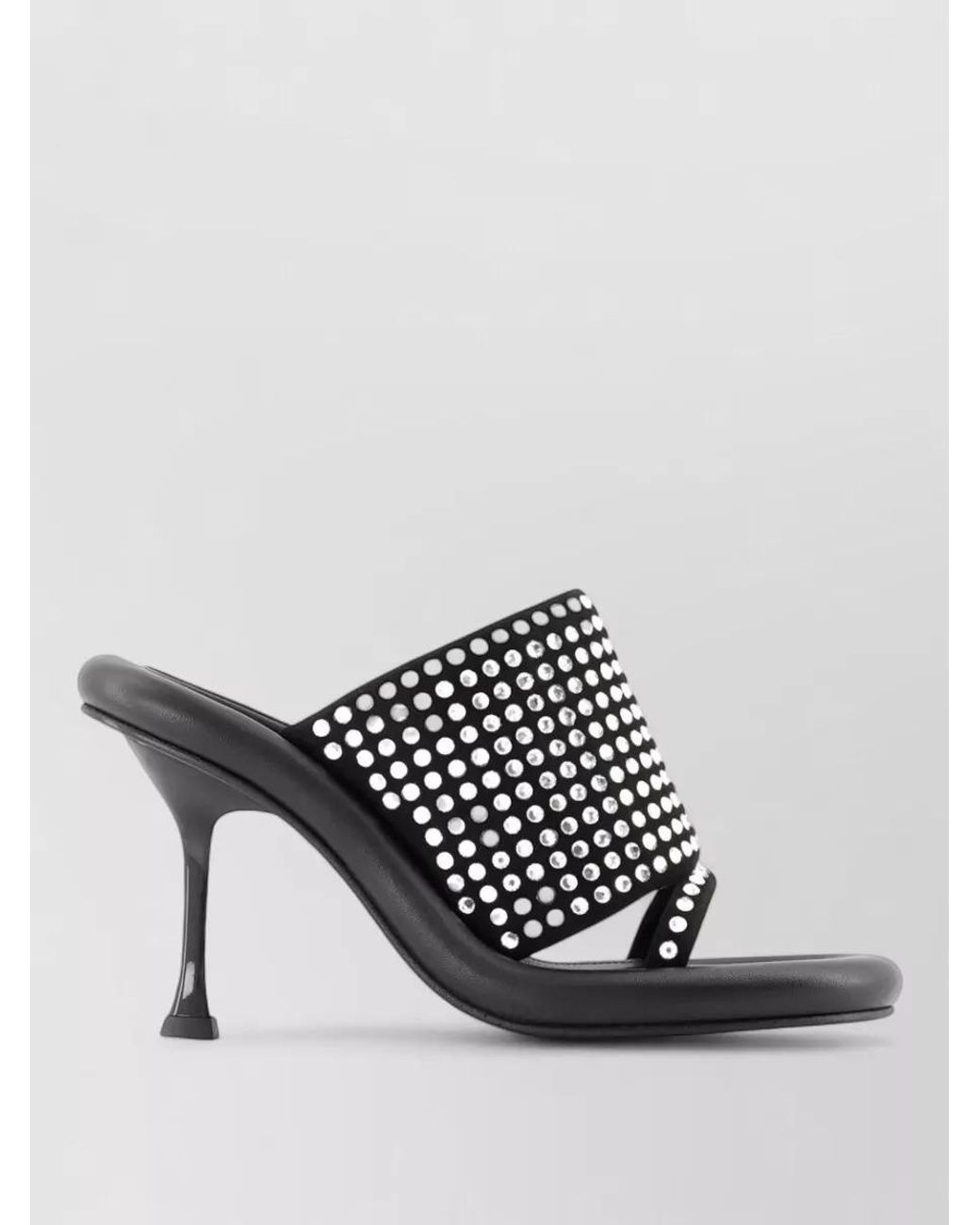 J.W. Anderson Black Crystal-Embellished Leather Mules