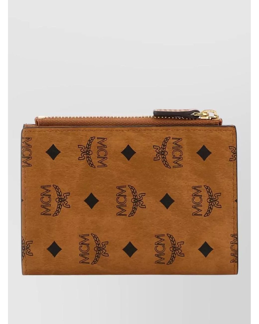 MCM Brown Printed Canvas Cardholder