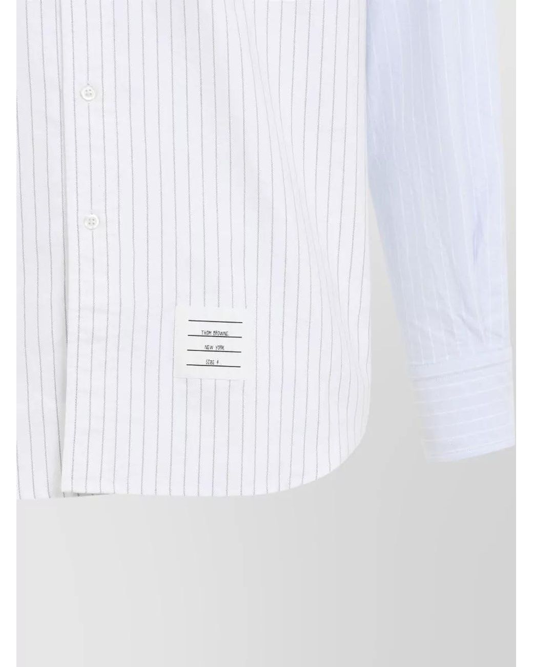 Thom Browne White Striped Cotton Button-Down Shirt for men