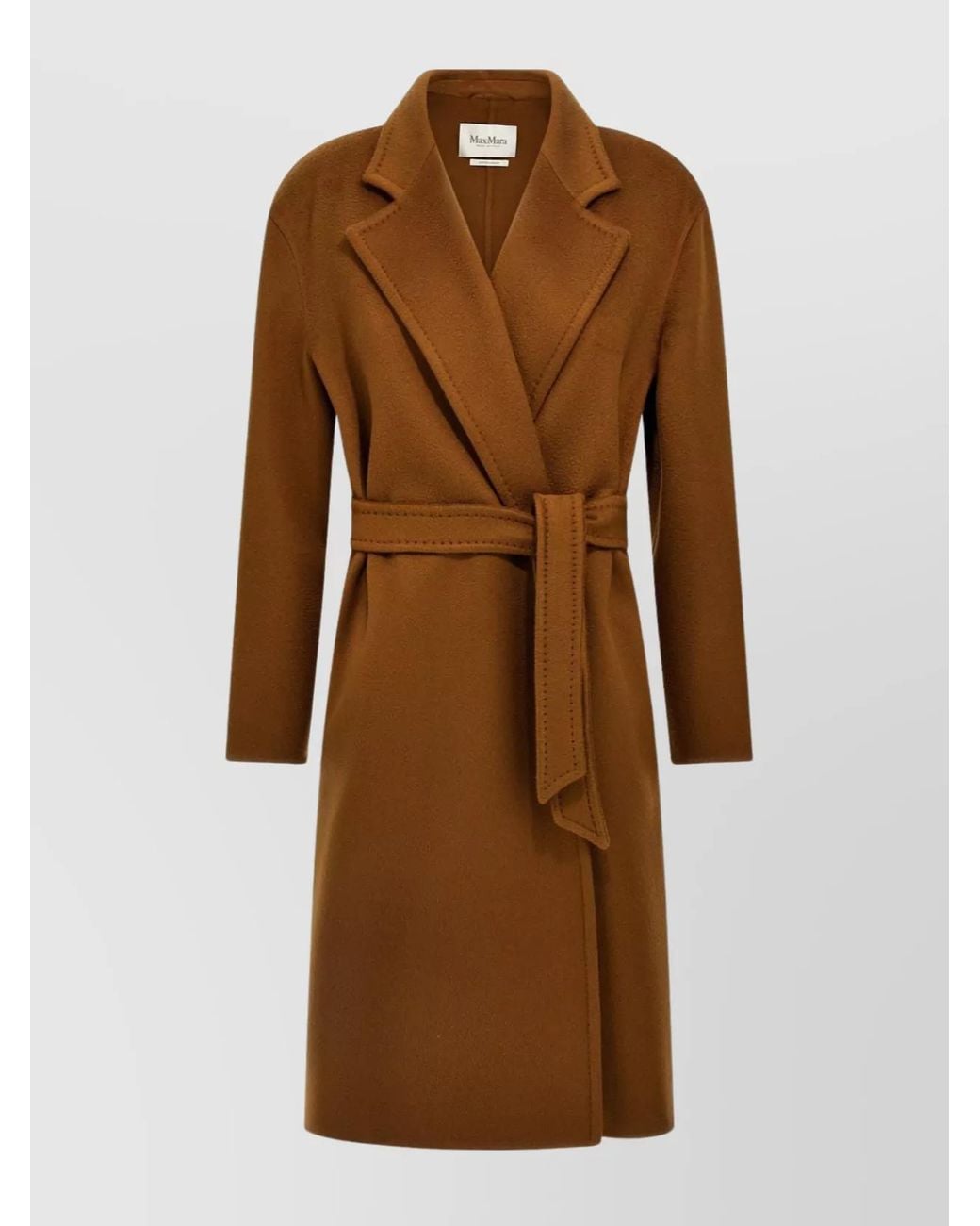 Max Mara Brown Cashmere Belted Midi Coat