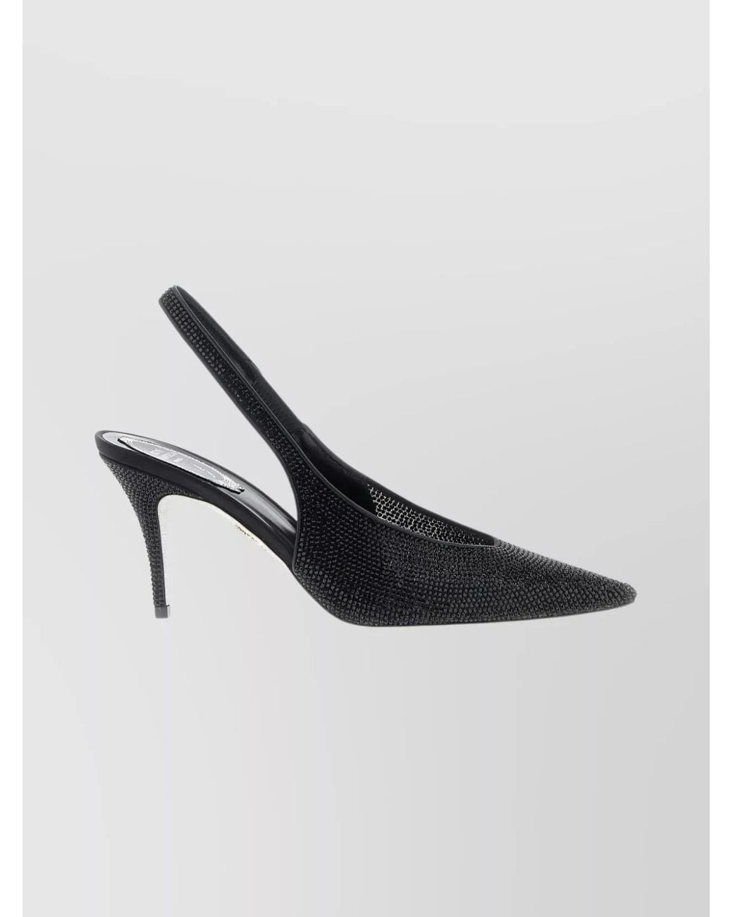 Rene Caovilla Black Glass Slingback Pumps