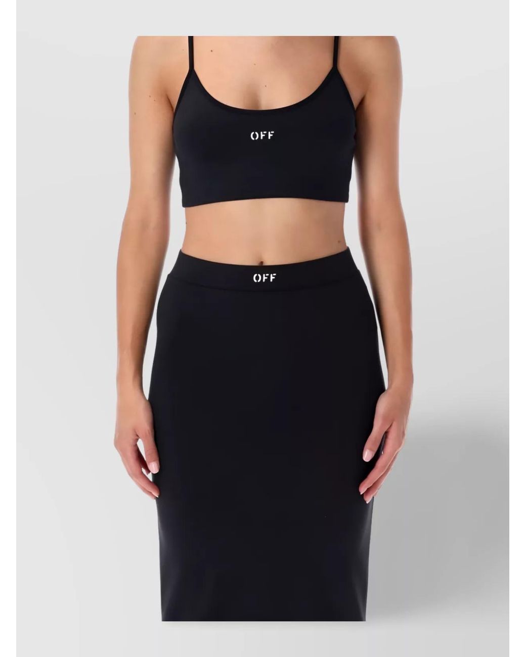 Off-White c/o Virgil Abloh Black Spaghetti Strap Crop Top