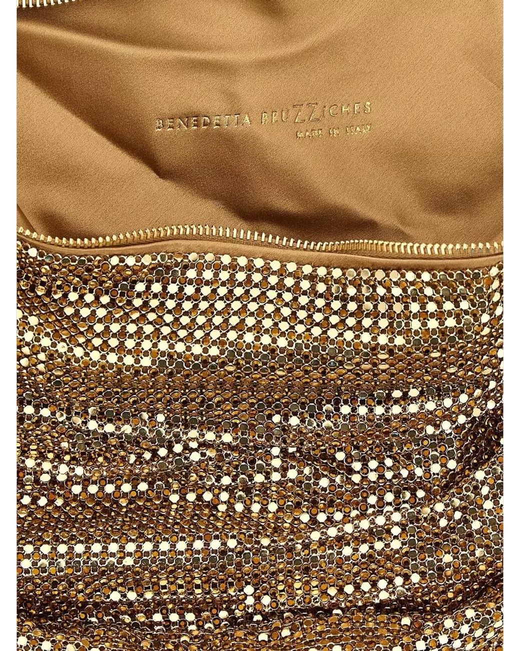 Benedetta Bruzziches White Crystal-Embellished Draped Clutch Bag
