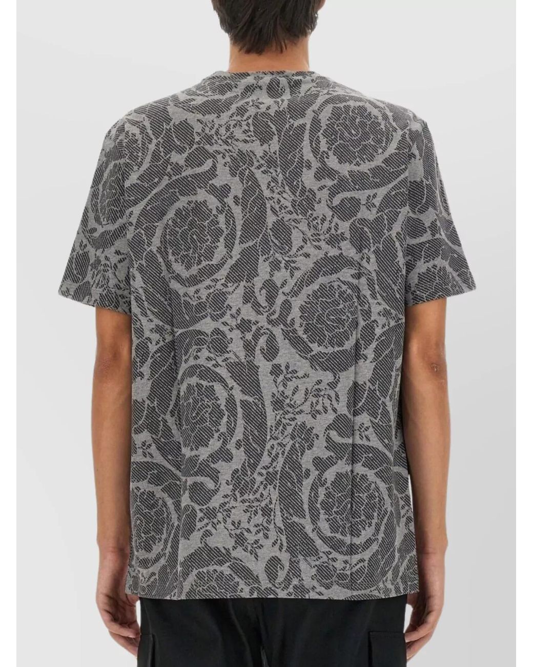 Versace Gray Cotton Regular-Fit T-Shirt for men