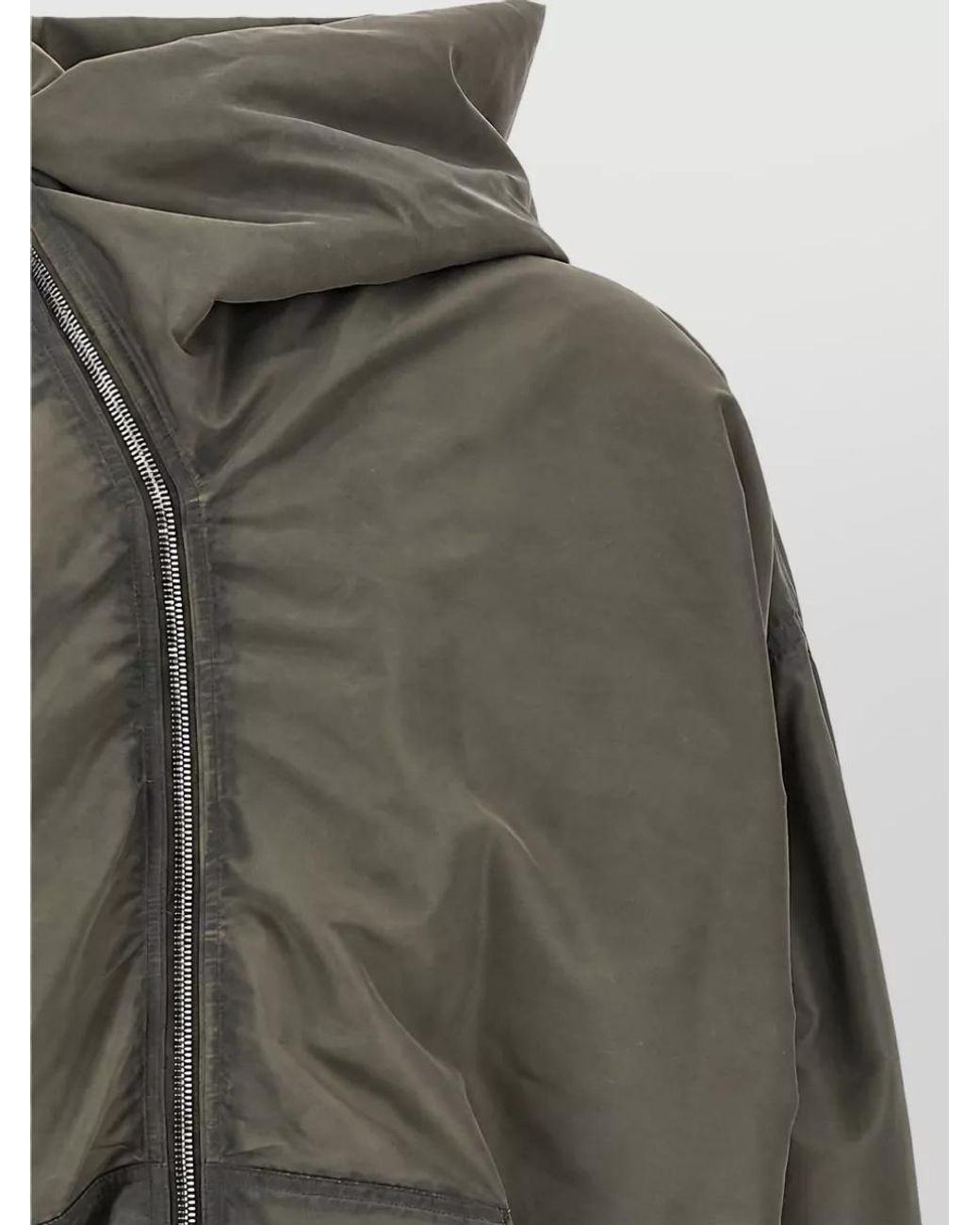 Rick Owens Gray Oversized Hooded Puffer Jacket for men