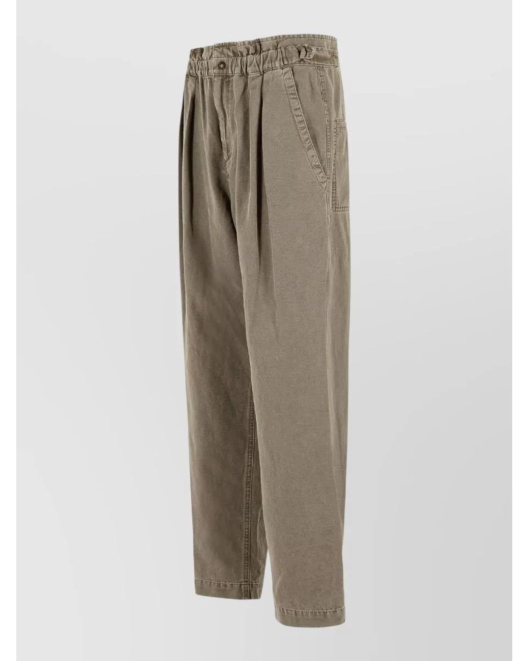 Isabel Marant Natural Cotton Linen Cropped Trousers