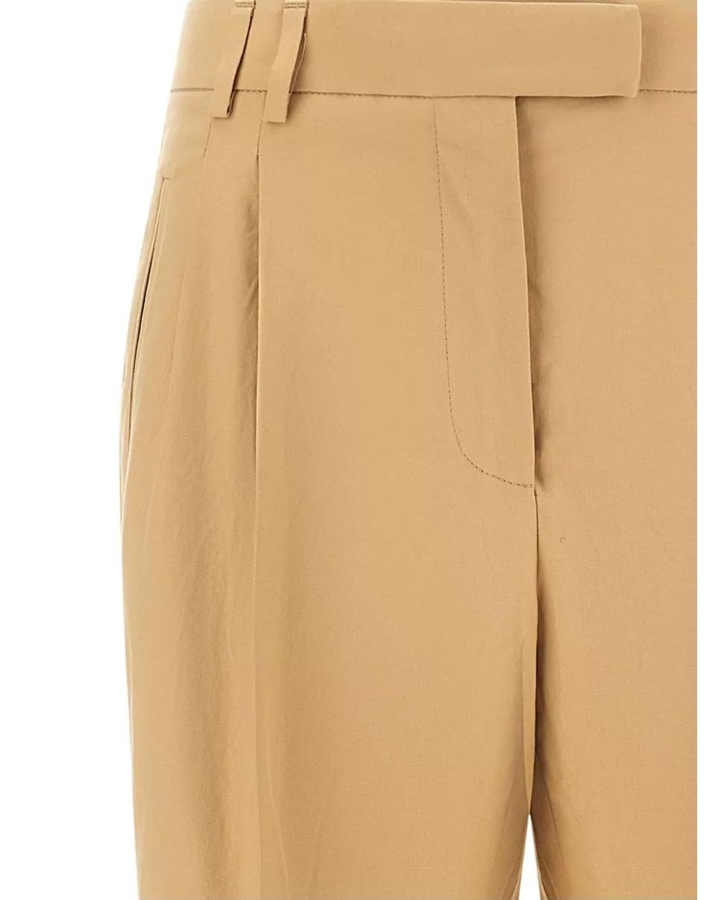 Alberto Biani Natural Cotton Straight-Leg Tailored Trousers