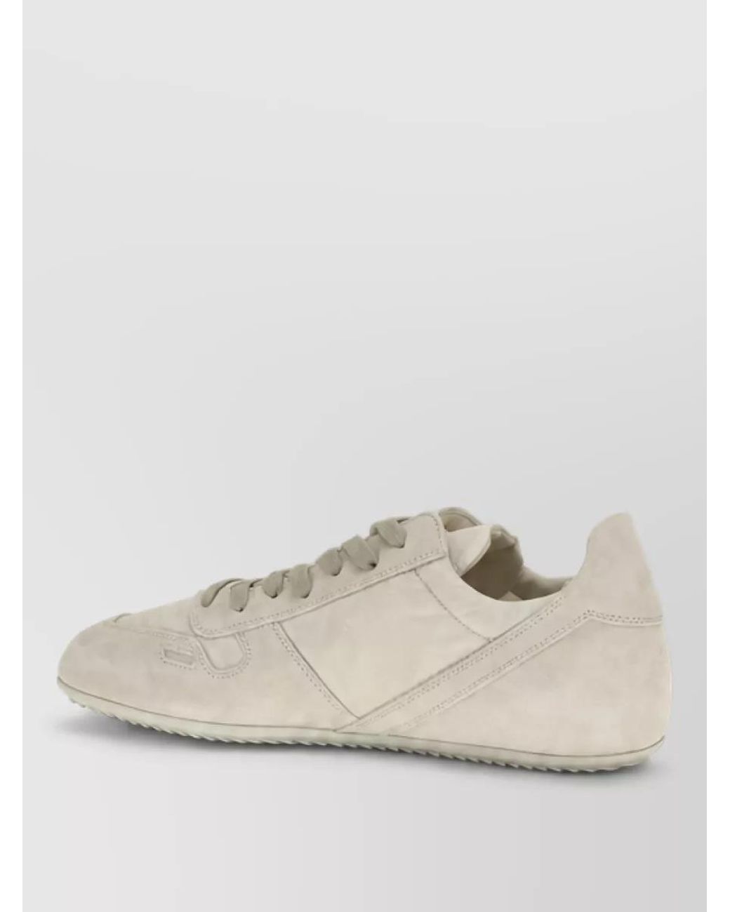 Rick Owens Natural Calf Leather Low-Top Lace-Up Sneakers for men