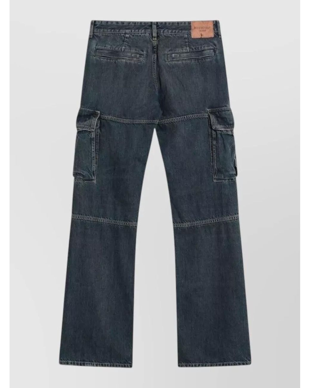 Balenciaga Blue Denim Regular-Fit Cargo Jeans