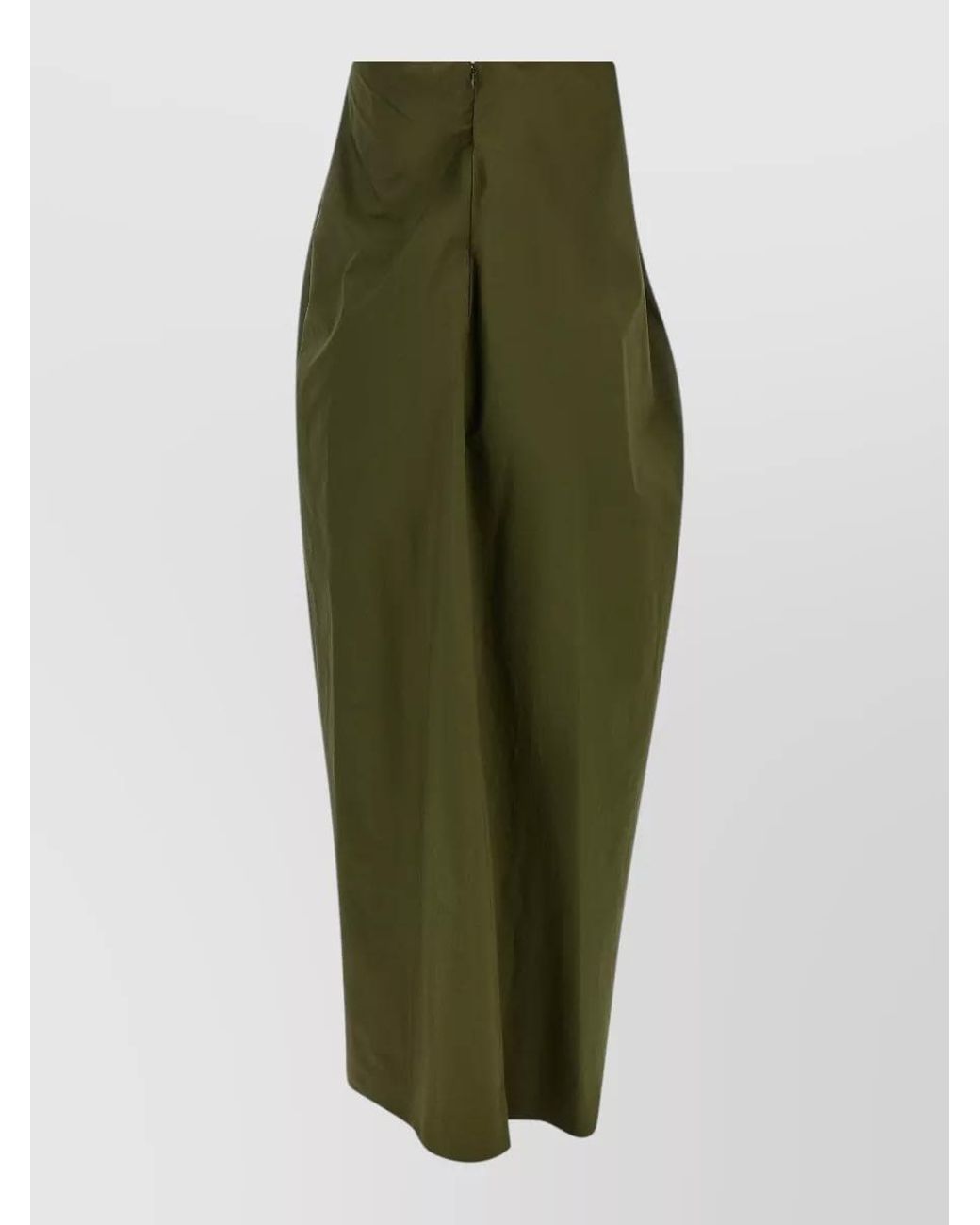ARMARIUM Green Cotton Asymmetric Draped Sleeveless Long Dress
