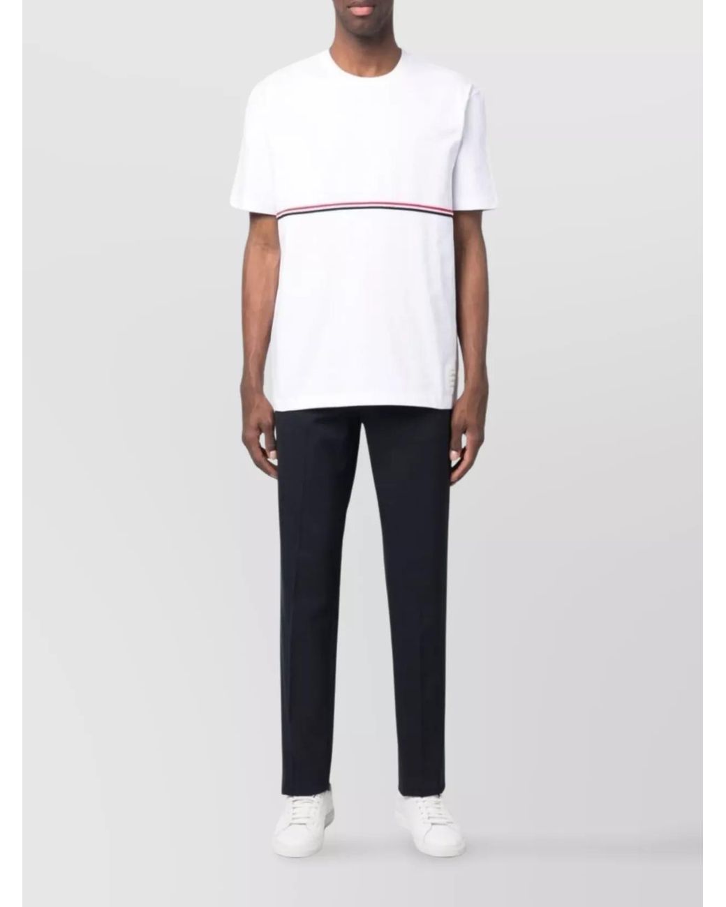 Thom Browne White Striped Slim-Fit T-Shirt for men