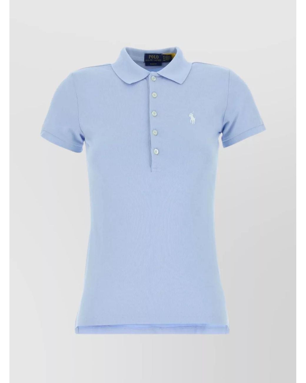 Polo Ralph Lauren Blue Cotton Slim-Fit Short-Sleeve Polo Shirt