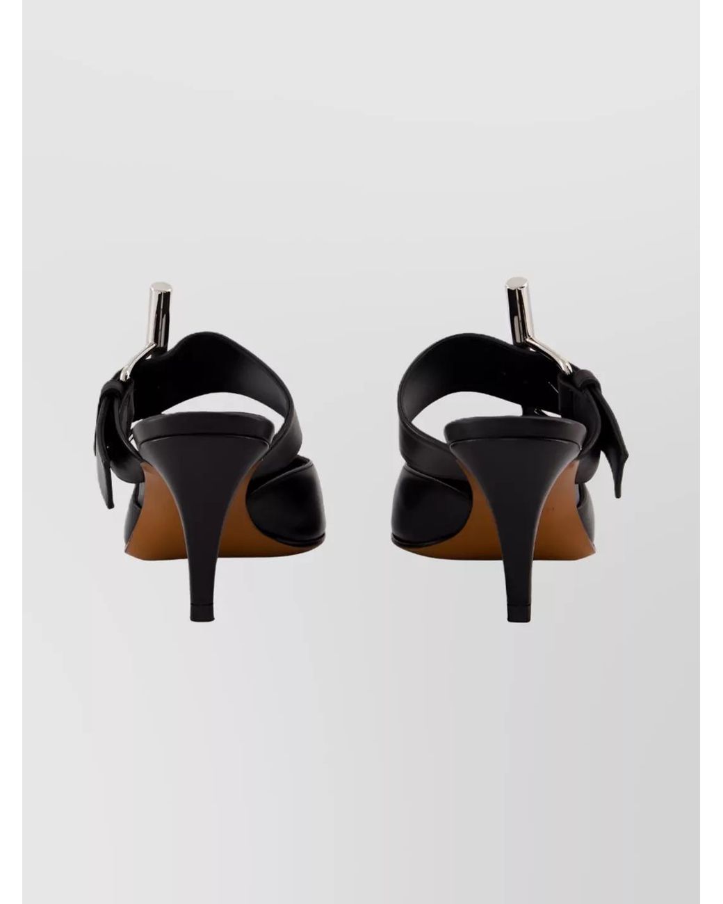 McQueen Black Leather Pointed-Toe Pumps