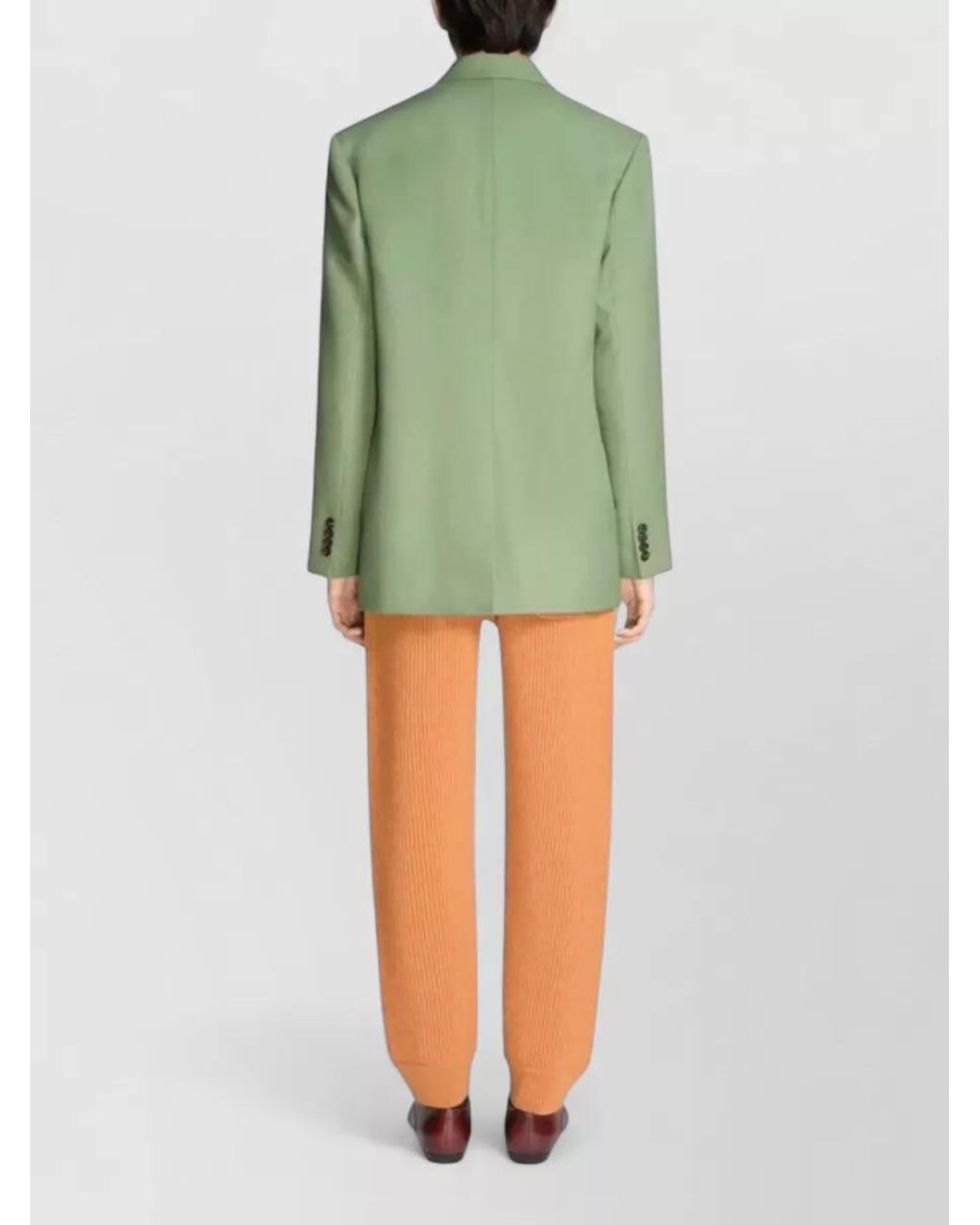 Dries Van Noten Green Wool Oversized Double-Breasted Blazer for men