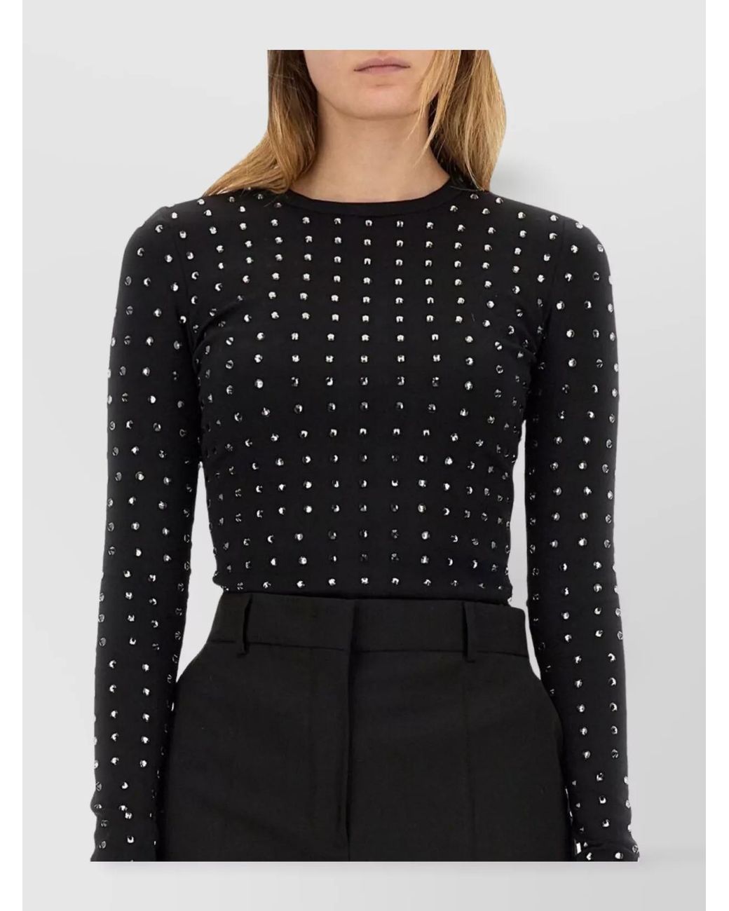 Sportmax Black Crystal-Embellished Top