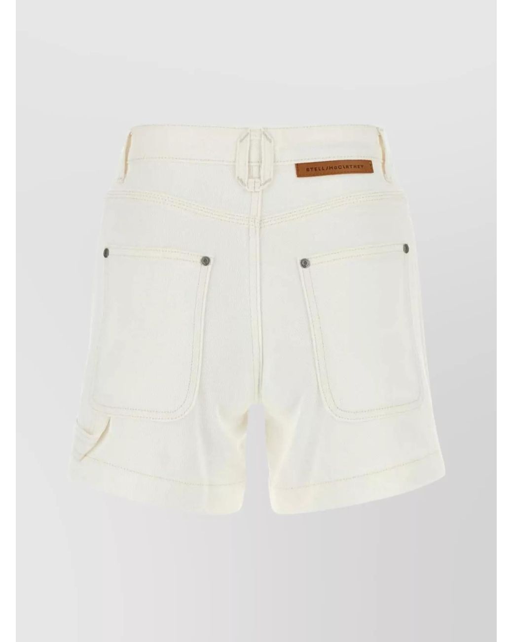 Stella McCartney Natural Two-Tone Denim Shorts