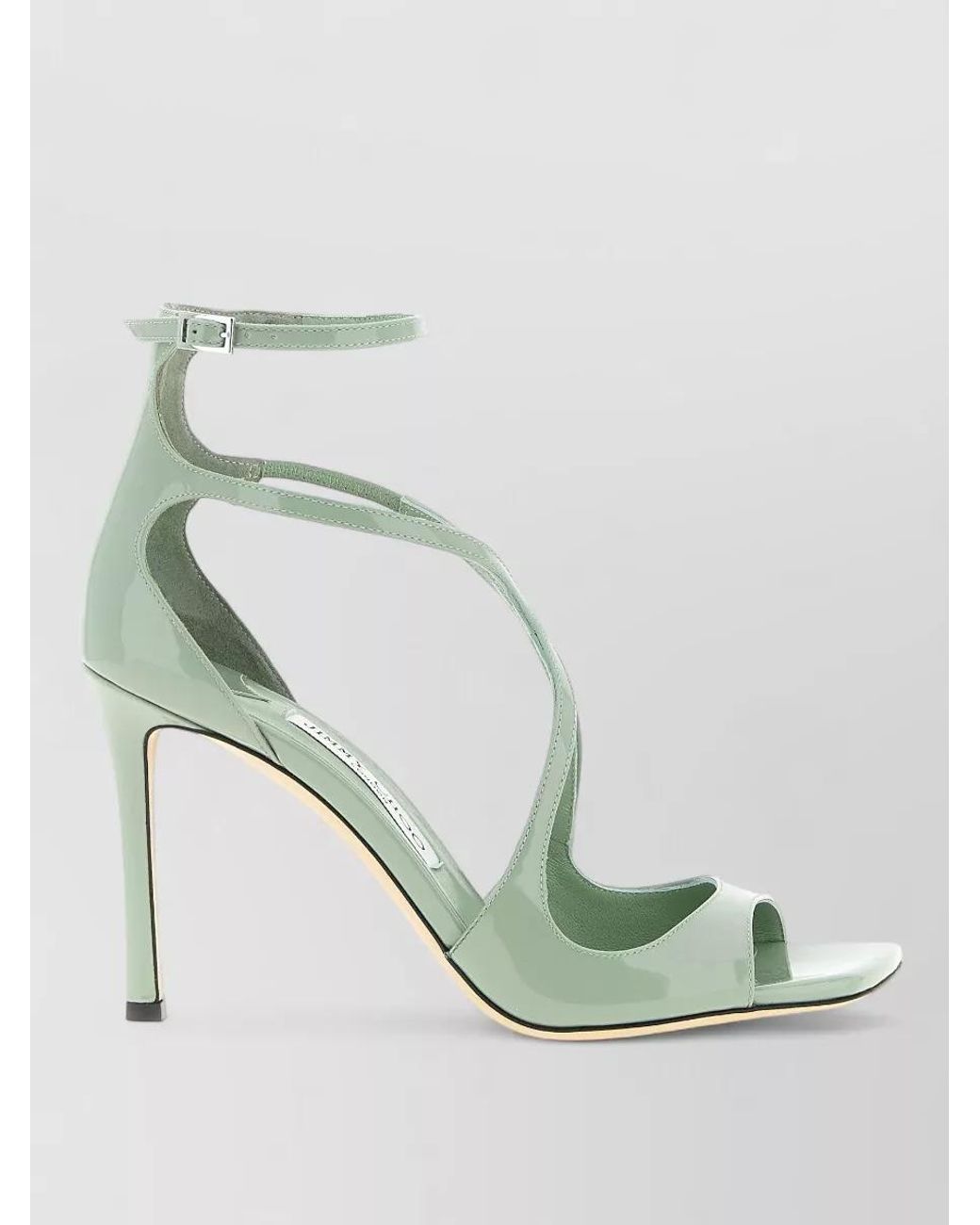 Jimmy Choo Leather Azia 95 Sandals in Green | Lyst