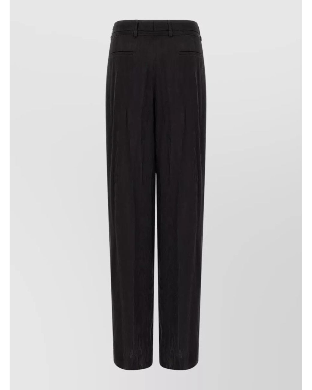 Dries Van Noten Black High-Rise Pleated Wide-Leg Tailored Trousers