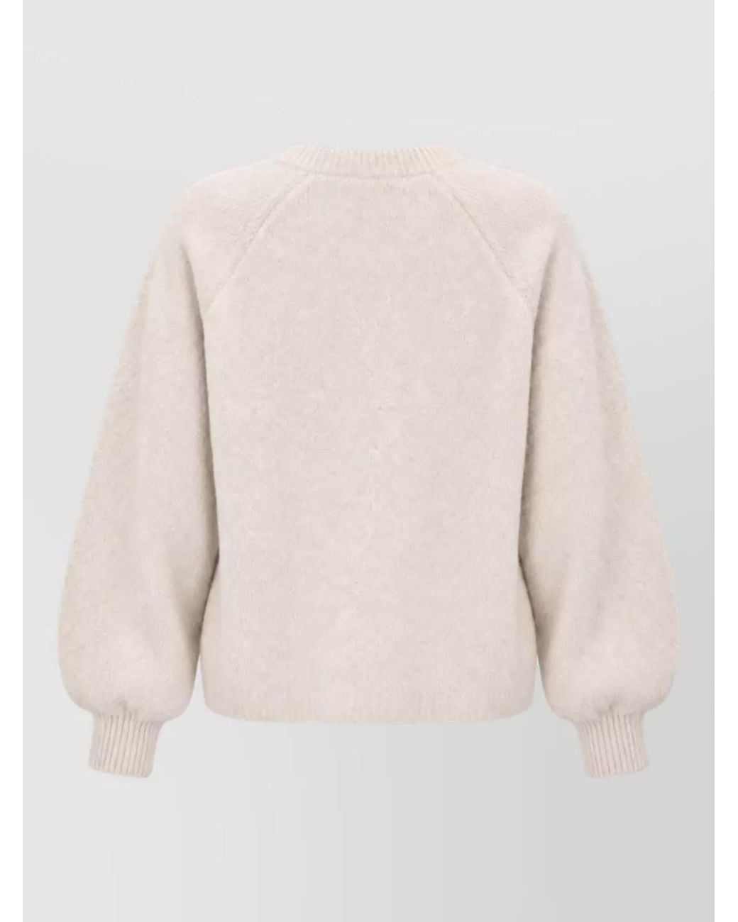Marella Natural Brushed Cotton Crew Neck Long-Sleeve Sweatshirt