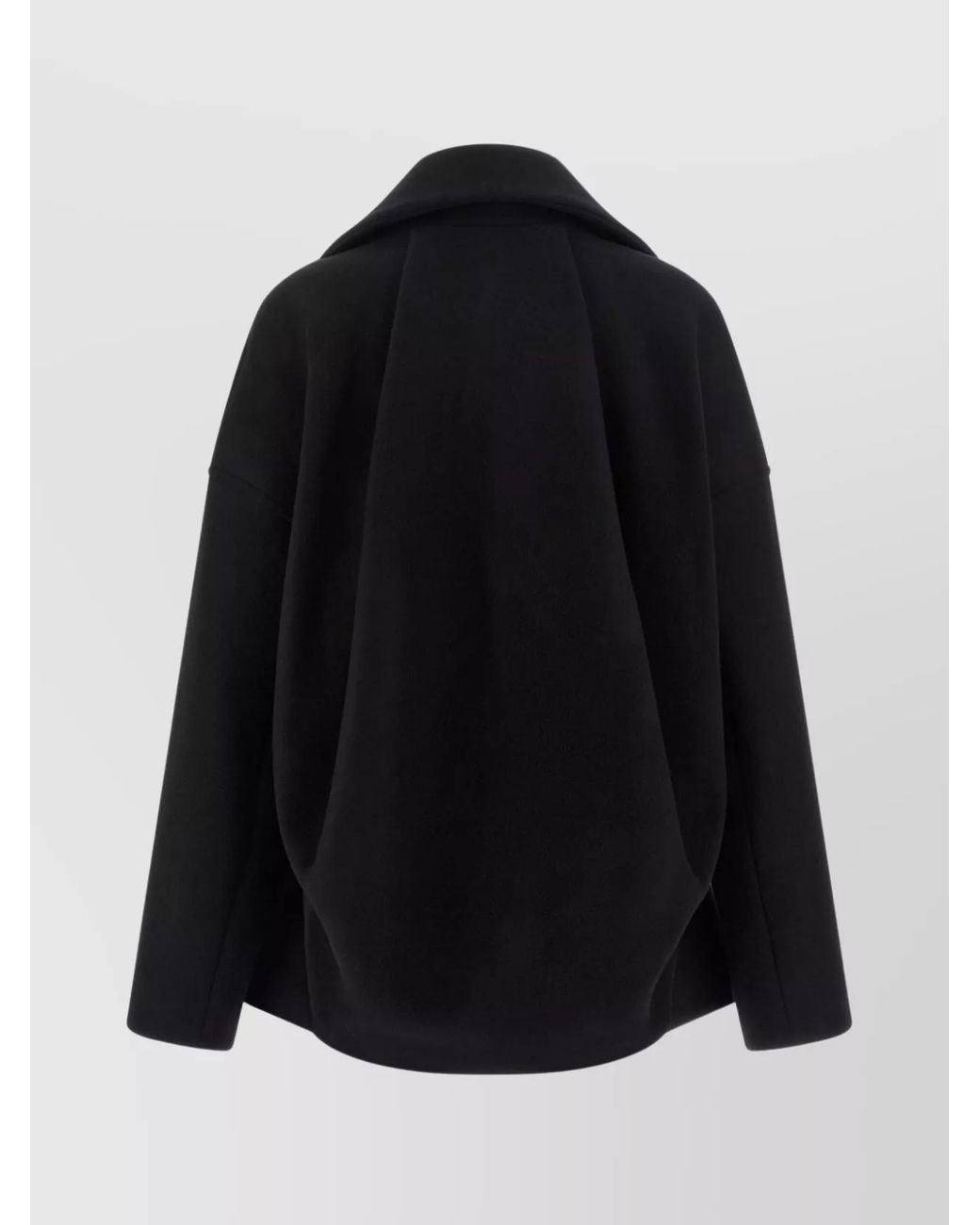 Rick Owens Black Virgin Wool Oversized Coat