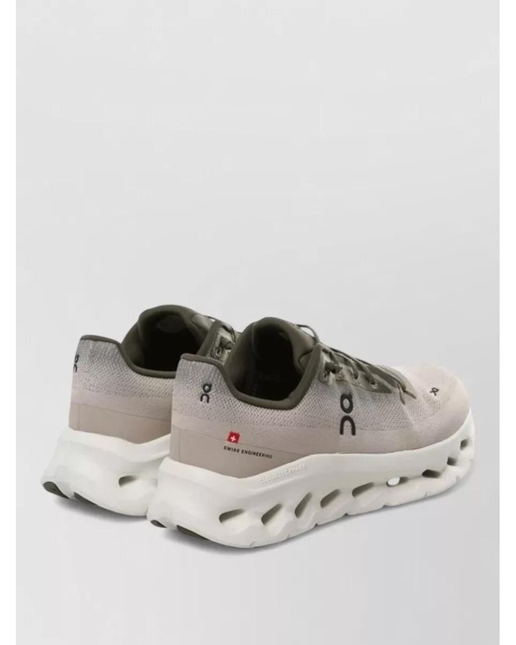 On Shoes Gray Fabric Low-Top Sneakers for men