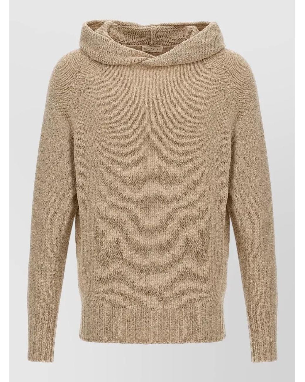 Ma'ry'ya Natural Cashmere Blend Wool Long-Sleeve Hooded Sweater for men