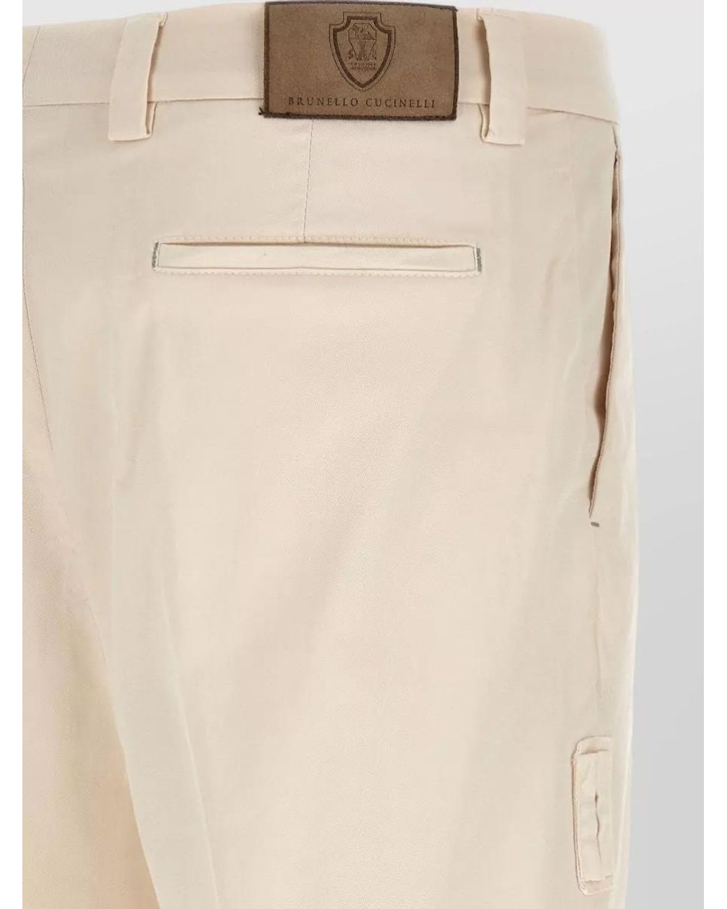 Brunello Cucinelli Natural Cotton Tailored Trousers for men